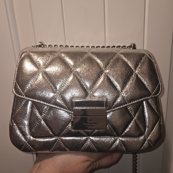Beautiful new silver Kate Spade bag it color for all year - Picture 4 of 7